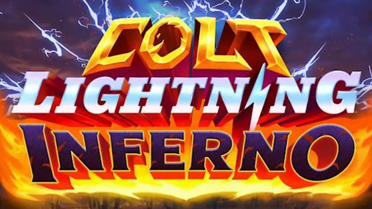 Tampilan visual slot Colt Lightning Inferno dengan elemen api dan petir